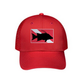 Hog Fish Dive FLag 6 Panel Cotton Twill Pro-Style Snap Back Trucker Hat